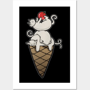 KITTY CAT ICE CREAM CONE Posters and Art